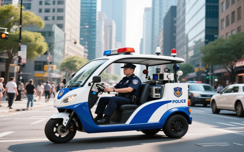 Patrouille urbaine sécurisée avec triporteurs électriques