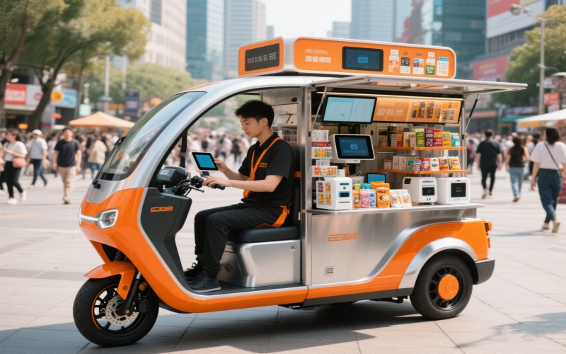Commerce mobile intelligent avec triporteurs électriques